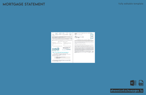 Togo Ecobank Bank Hypothekendarlehensabrechnung im Word- und PDF-Format, 4 Seiten, Beispielvorschau (3-4 Seiten)